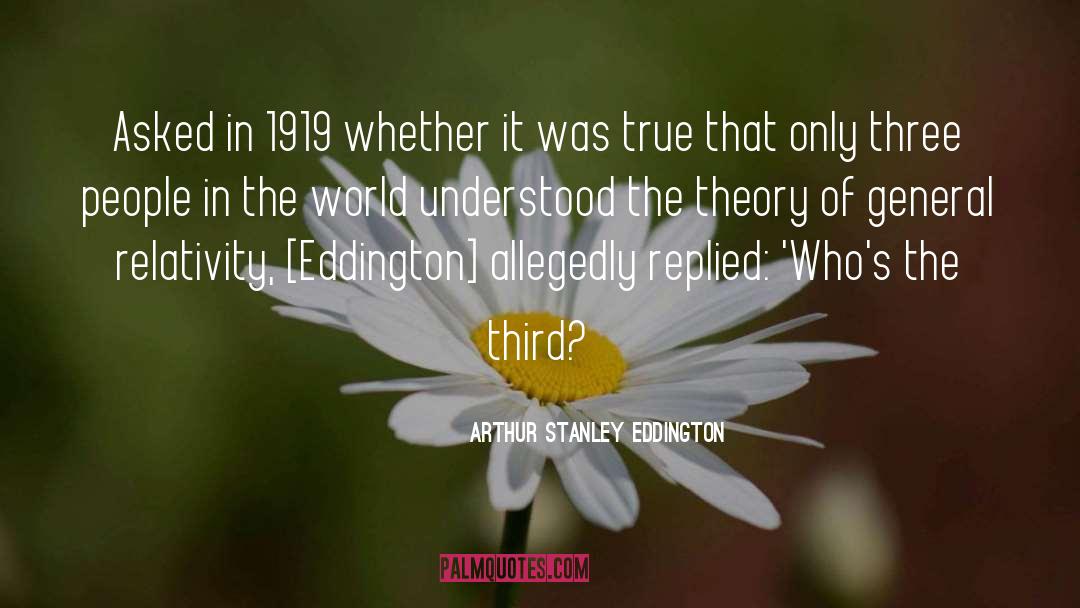 Theory Of Relativity quotes by Arthur Stanley Eddington