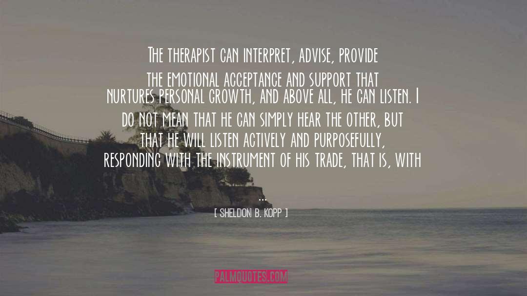 Therapist Self Carere quotes by Sheldon B. Kopp