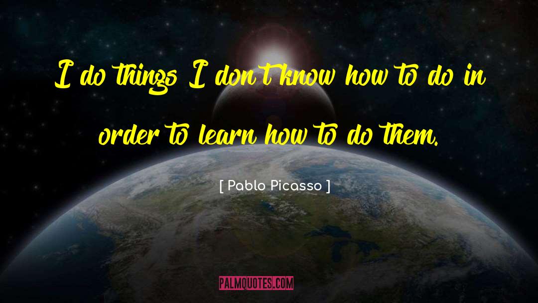 Things I Dont Know quotes by Pablo Picasso