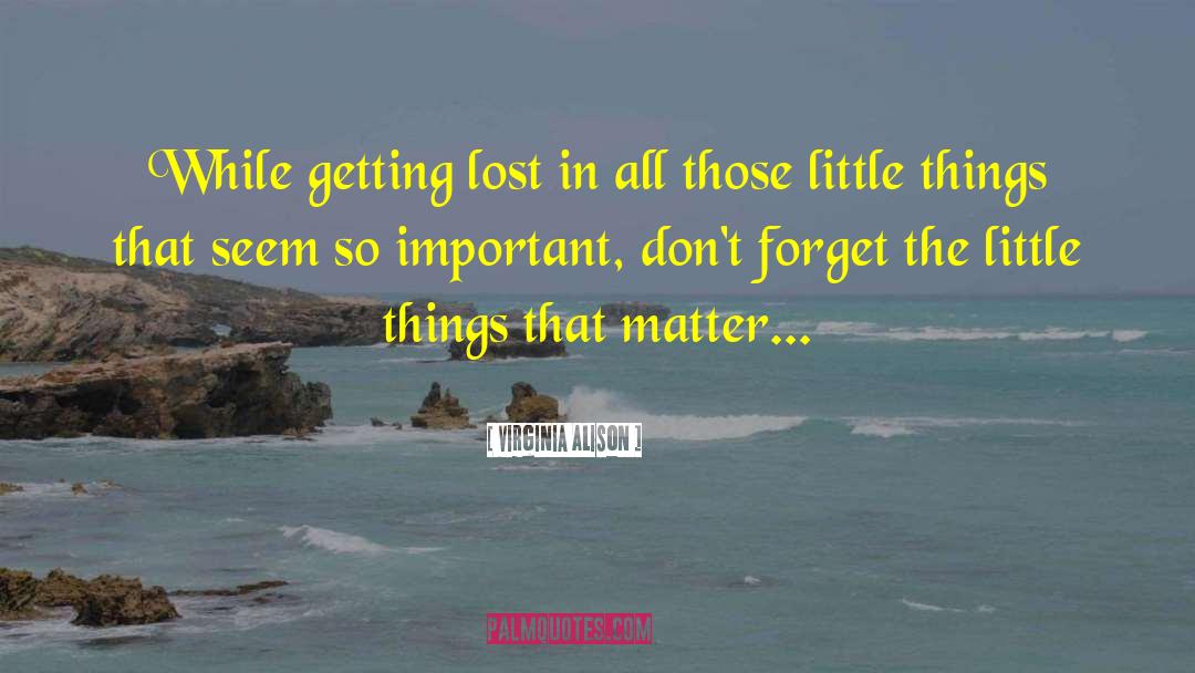 Things That Matter quotes by Virginia Alison