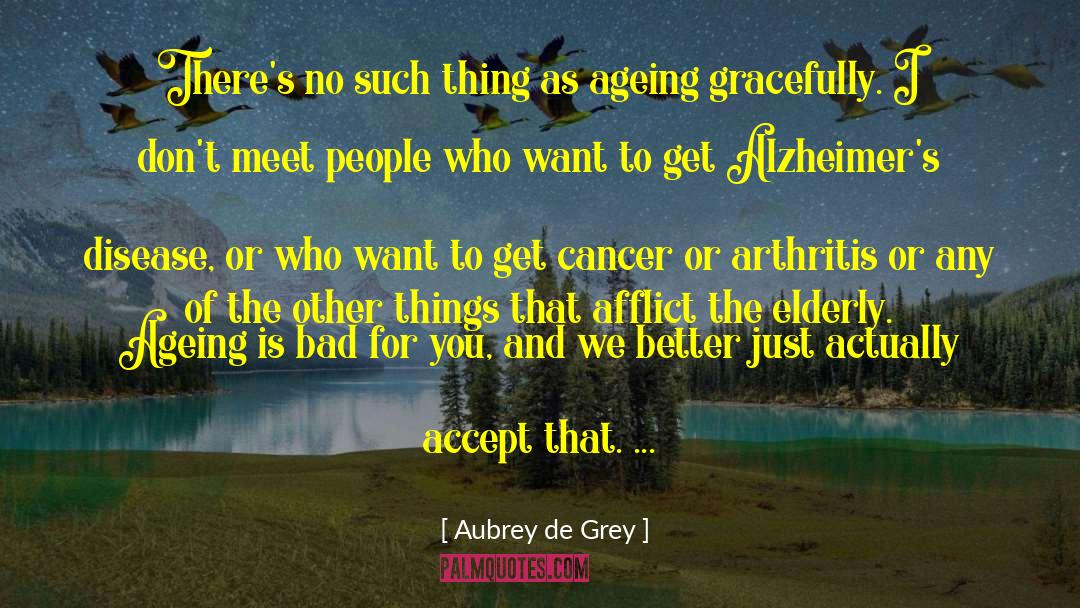 Things That You Want Dont Forget You Have quotes by Aubrey De Grey