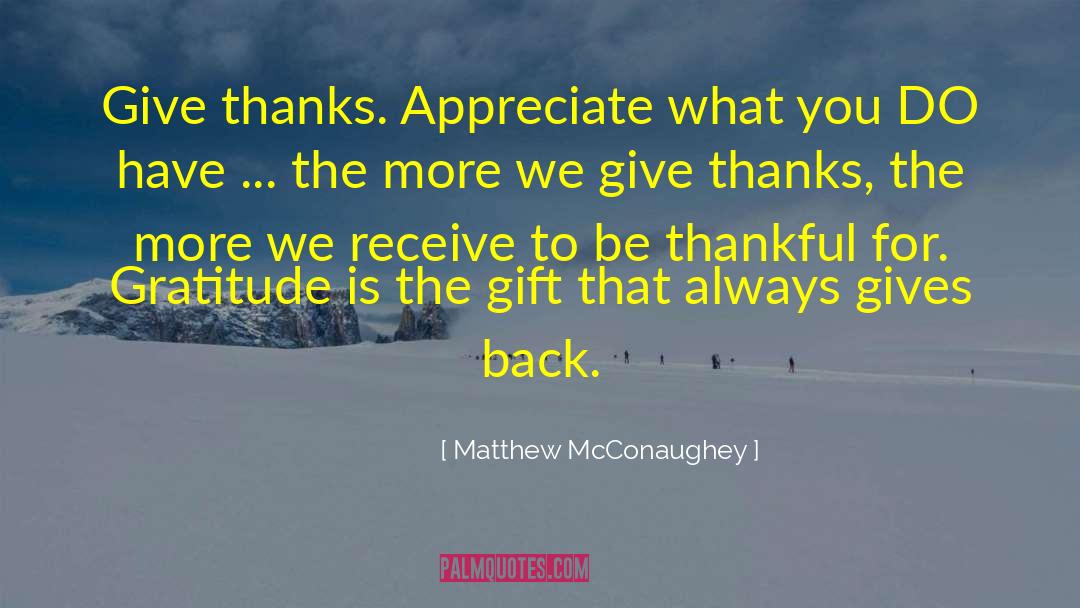 Things To Be Thankful For quotes by Matthew McConaughey
