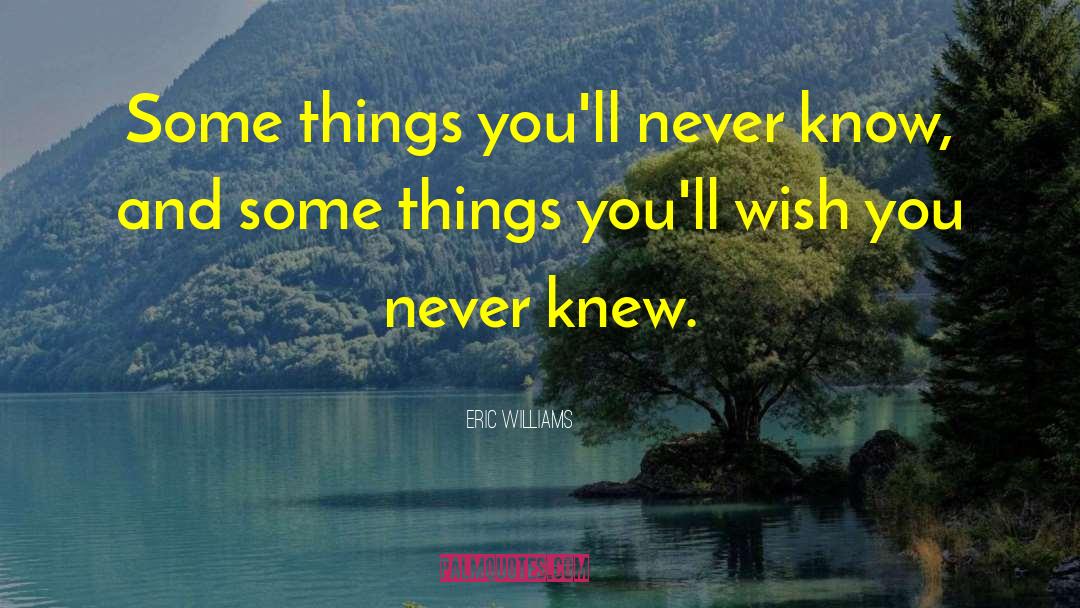 Things Youll Never Know quotes by Eric Williams