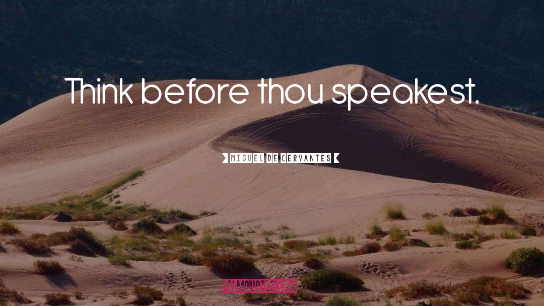 Think Before Speak quotes by Miguel De Cervantes