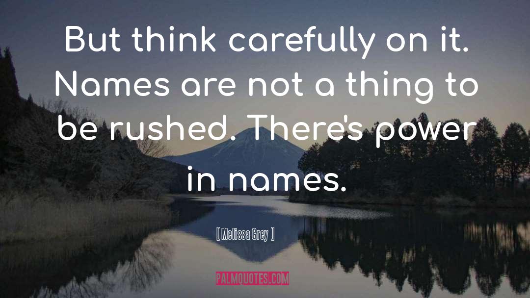 Think Carefully quotes by Melissa Grey