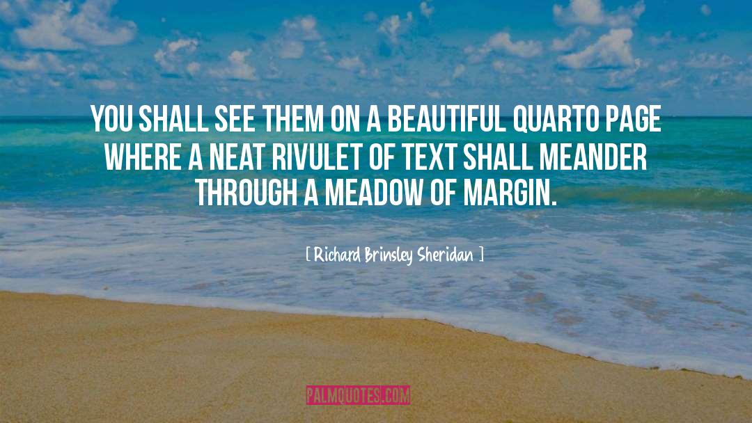 Through quotes by Richard Brinsley Sheridan