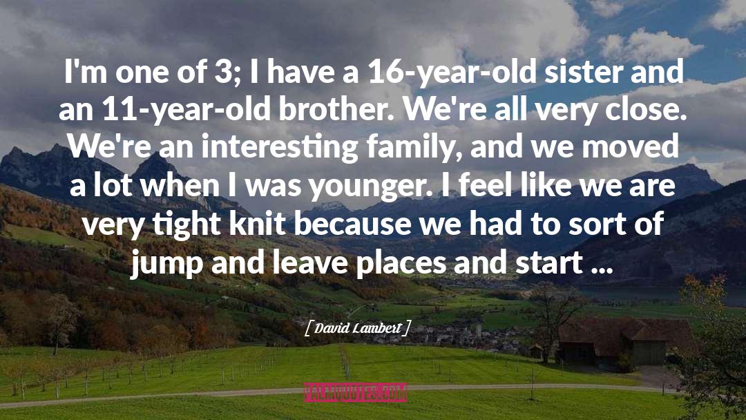 Tight Knit Groups quotes by David Lambert