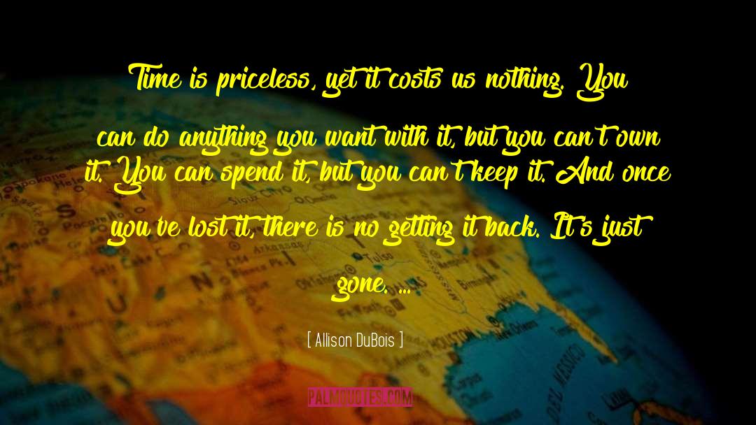 Time Is Priceless quotes by Allison DuBois