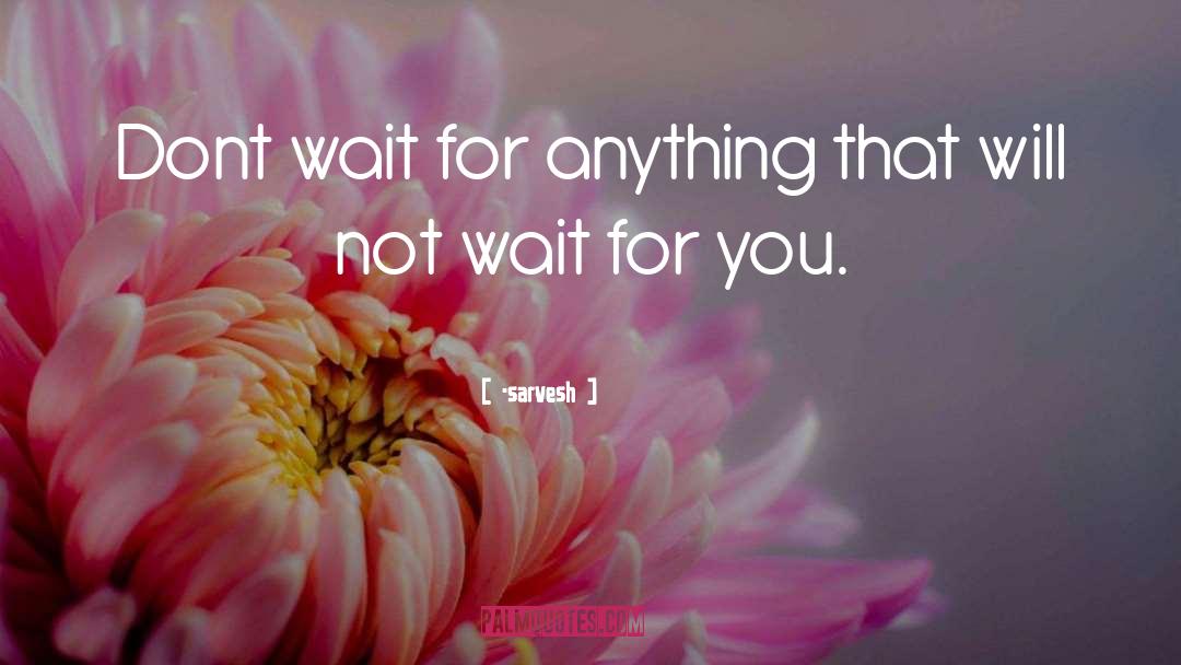 Time Will Not Wait For You quotes by -sarvesh
