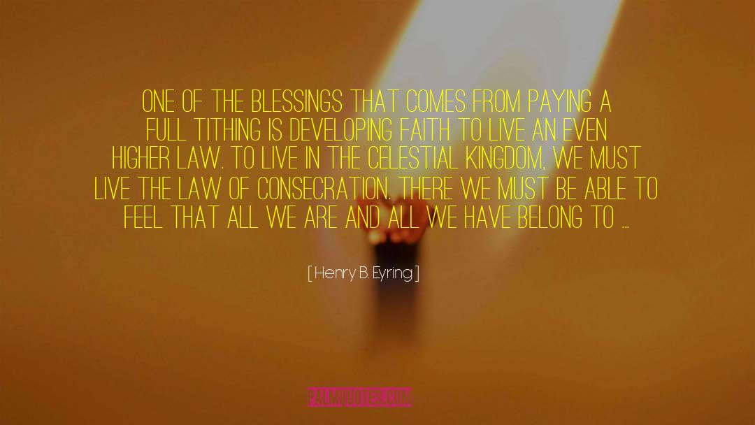 Tithing quotes by Henry B. Eyring