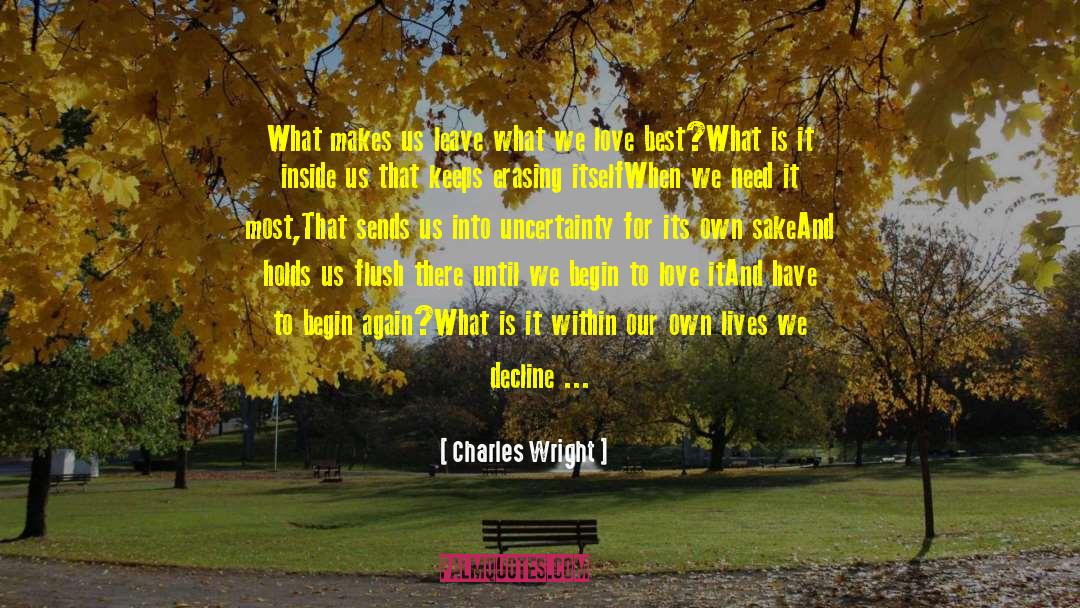 To Begin Again quotes by Charles Wright