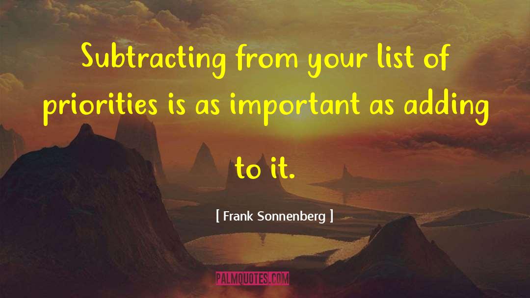 To Do List quotes by Frank Sonnenberg