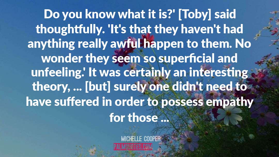 Toby quotes by Michelle Cooper