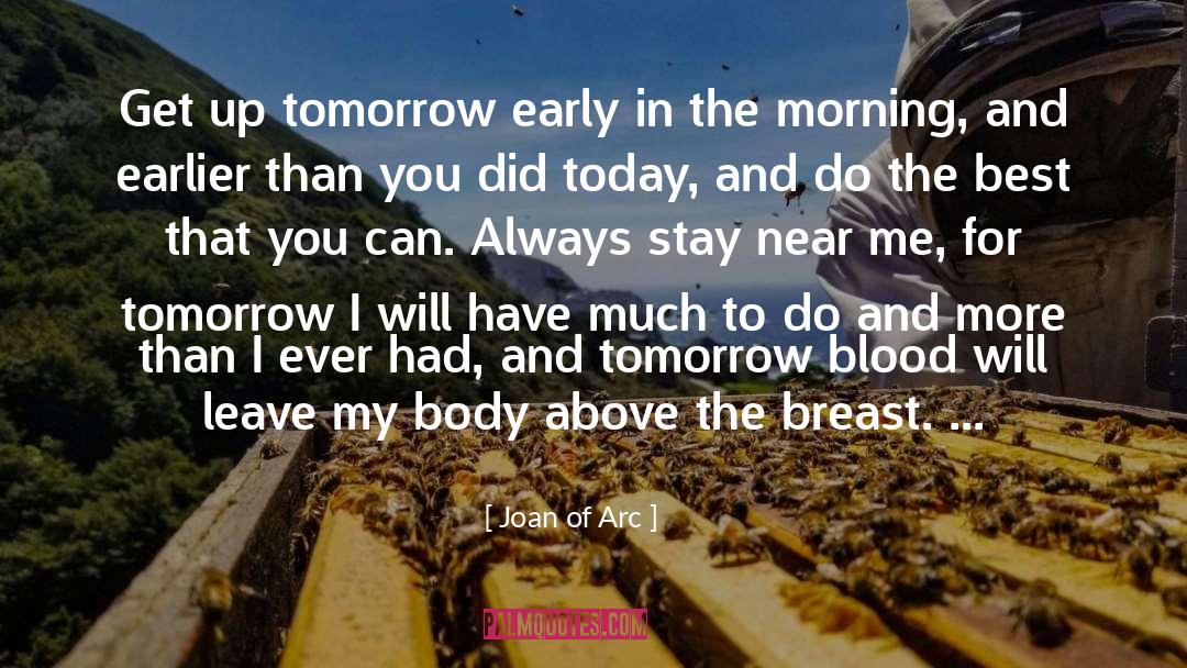 Today Tomorrow quotes by Joan Of Arc