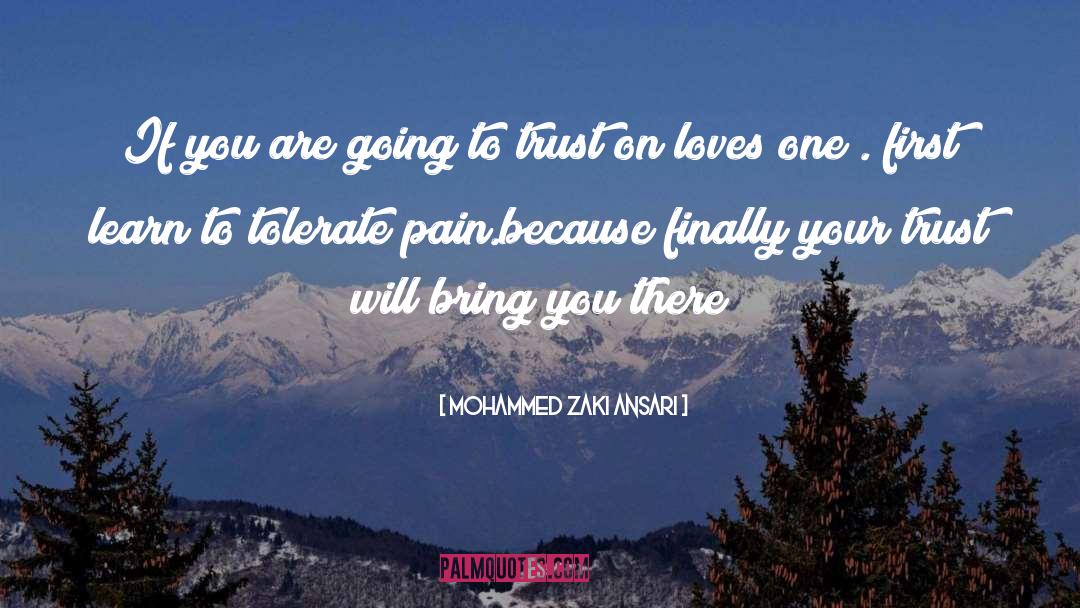 Tolerate Pain quotes by Mohammed Zaki Ansari