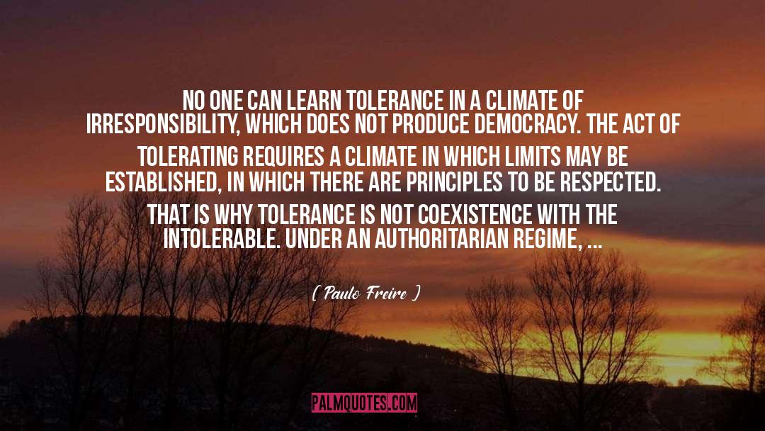 Tolerating quotes by Paulo Freire