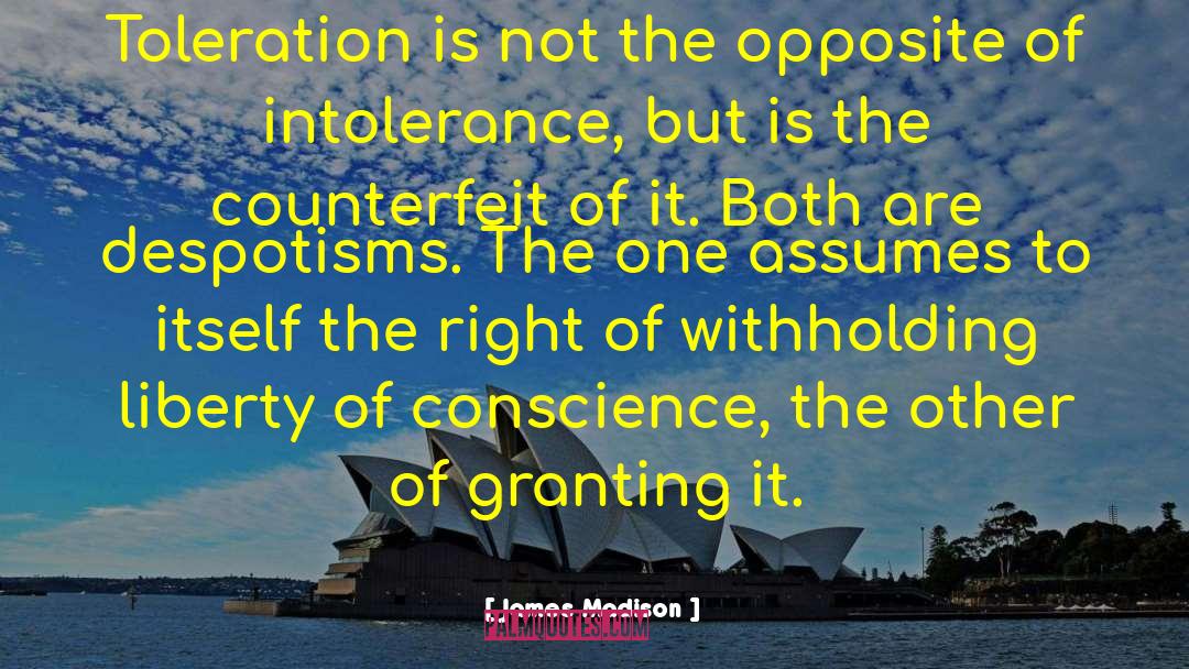 Toleration quotes by James Madison