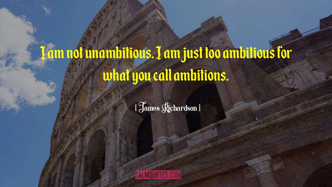 Too Ambitious quotes by James Richardson