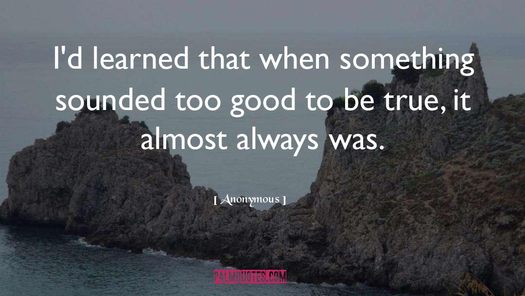 Too Good To Be True quotes by Anonymous