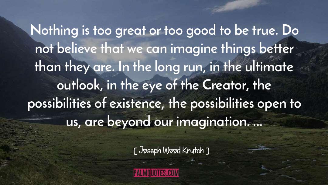 Too Good To Be True quotes by Joseph Wood Krutch