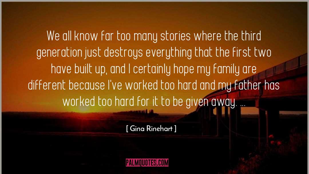 Too Hard quotes by Gina Rinehart