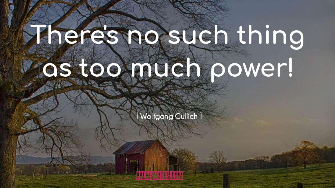 Too Much Power quotes by Wolfgang Gullich
