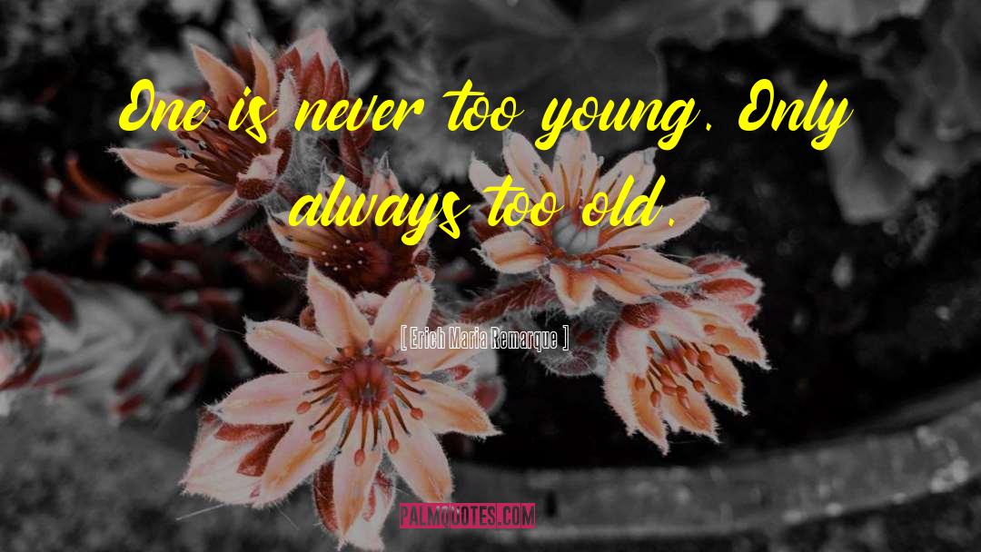 Too Old quotes by Erich Maria Remarque