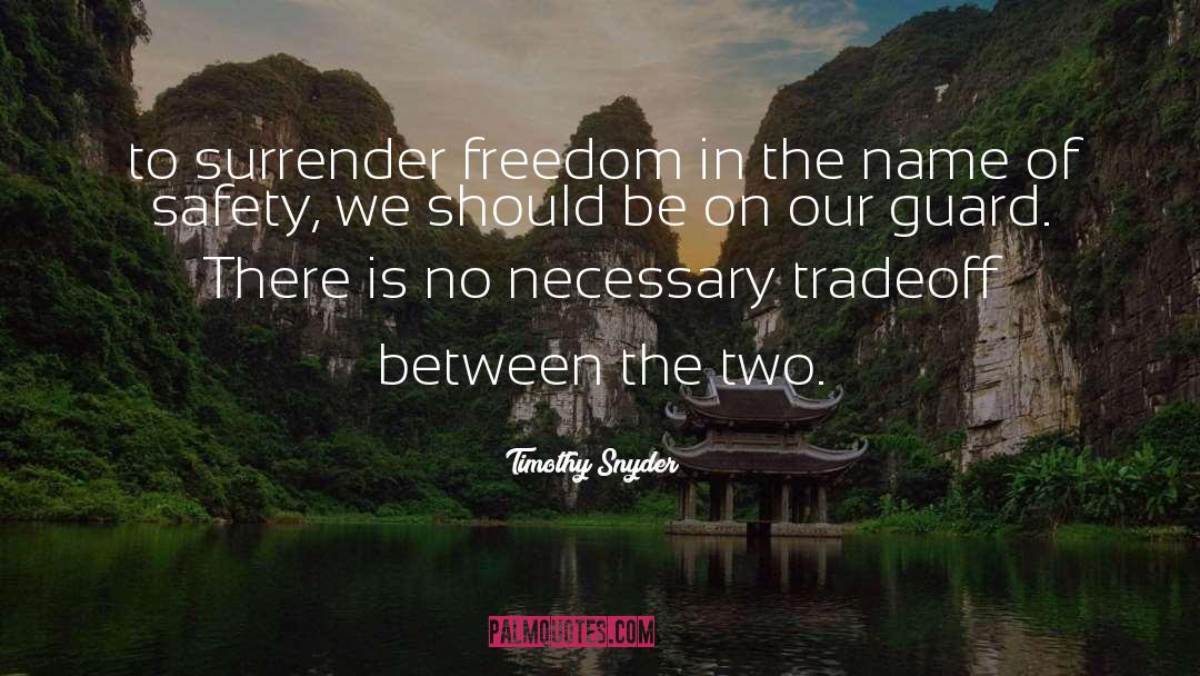Tradeoff quotes by Timothy Snyder