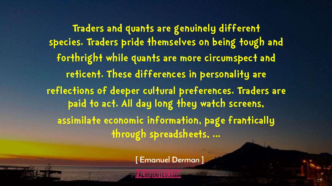 Trades quotes by Emanuel Derman