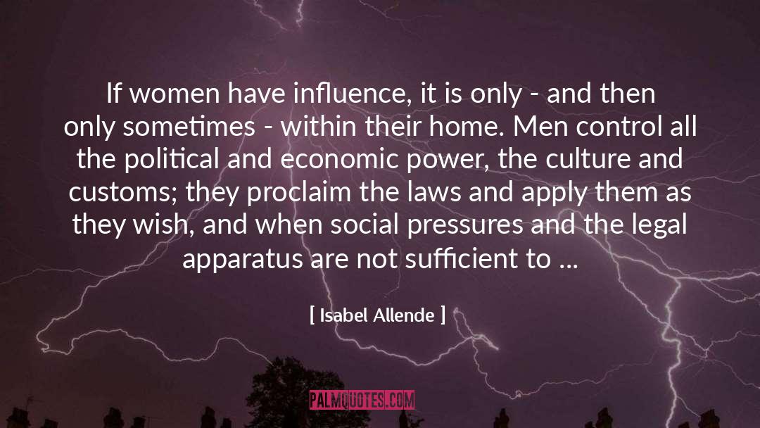 Traditionalistic Individualistic Political Culture quotes by Isabel Allende
