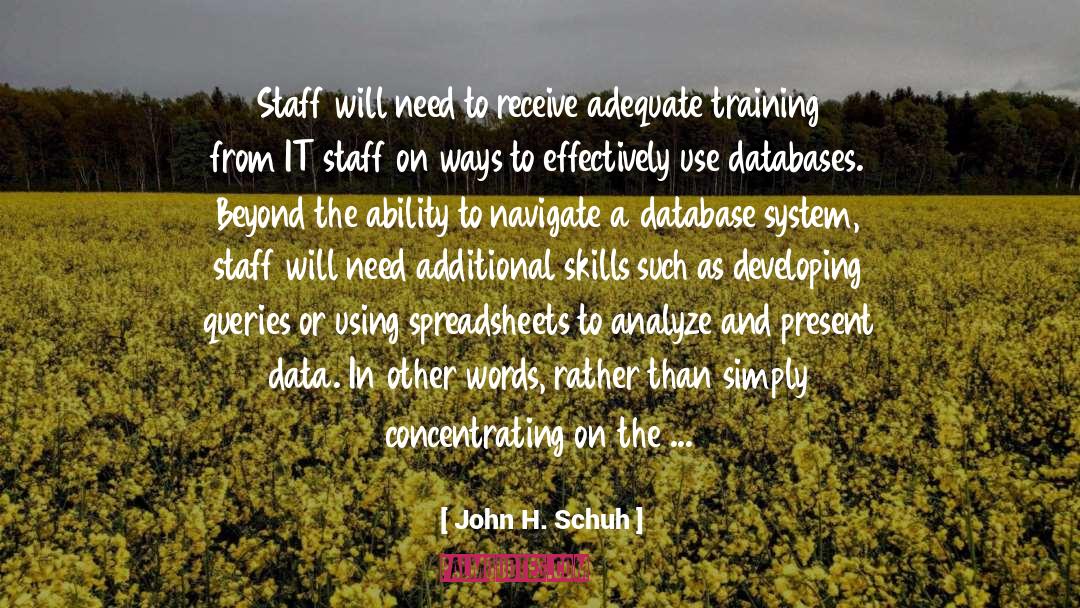 Training Management quotes by John H. Schuh