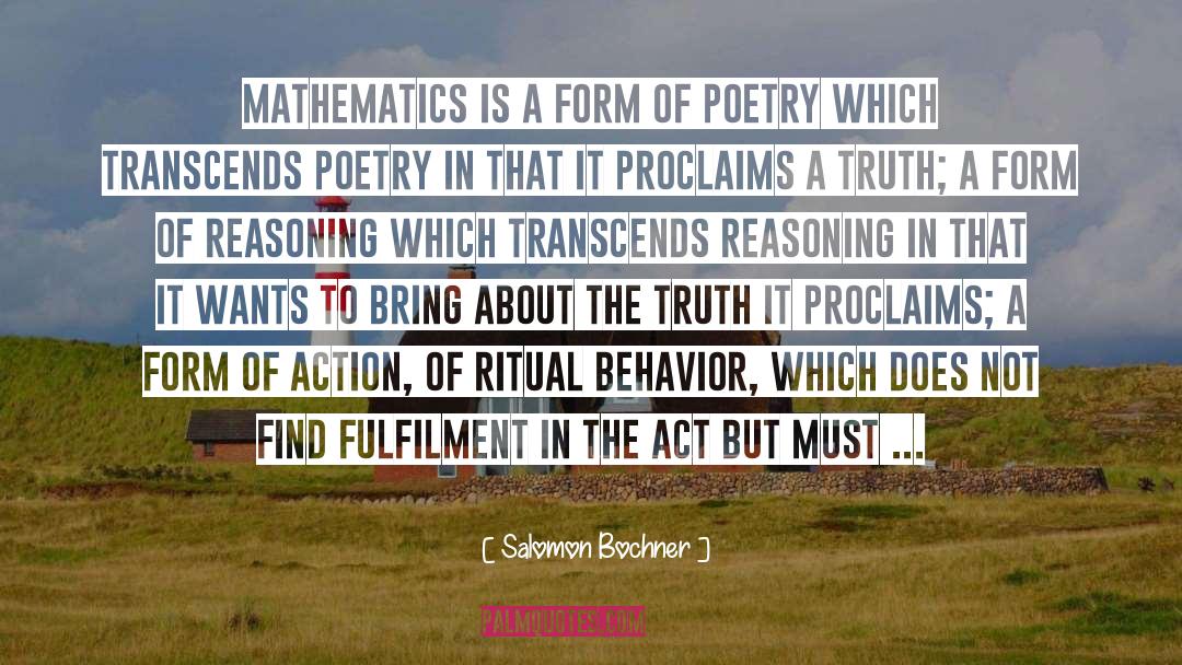 Transcends quotes by Salomon Bochner