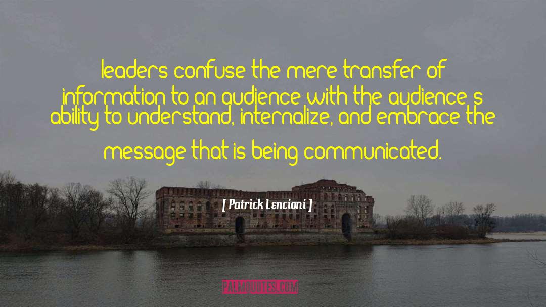 Transfer quotes by Patrick Lencioni