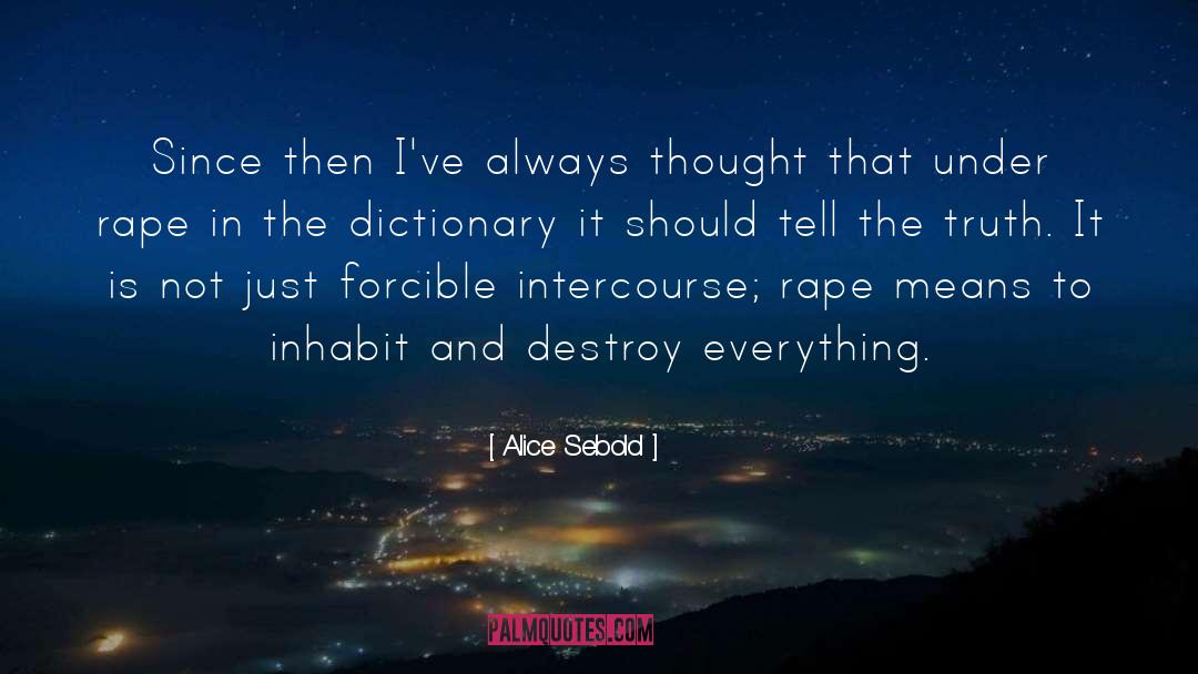 Transgresses Dictionary quotes by Alice Sebold