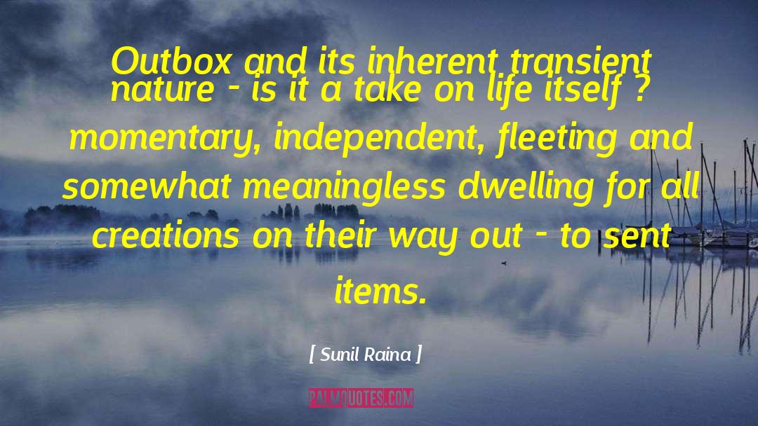 Transient quotes by Sunil Raina