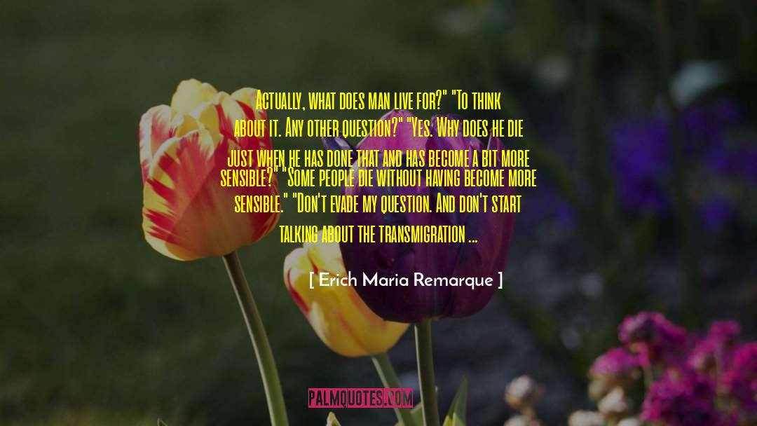 Transmigration quotes by Erich Maria Remarque