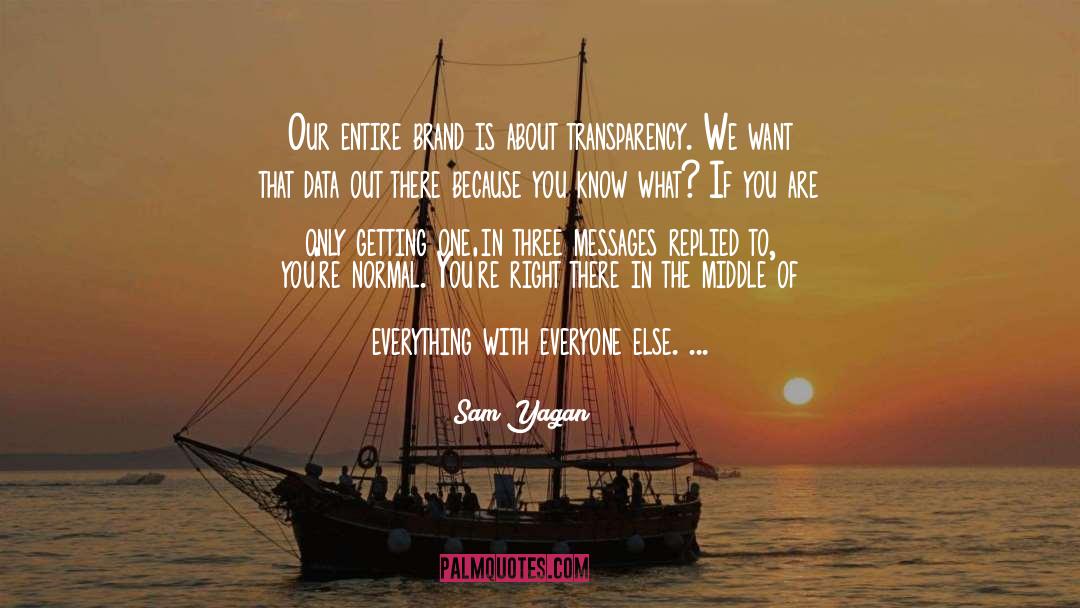 Transparency quotes by Sam Yagan