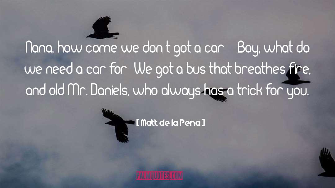 Transportation quotes by Matt De La Pena