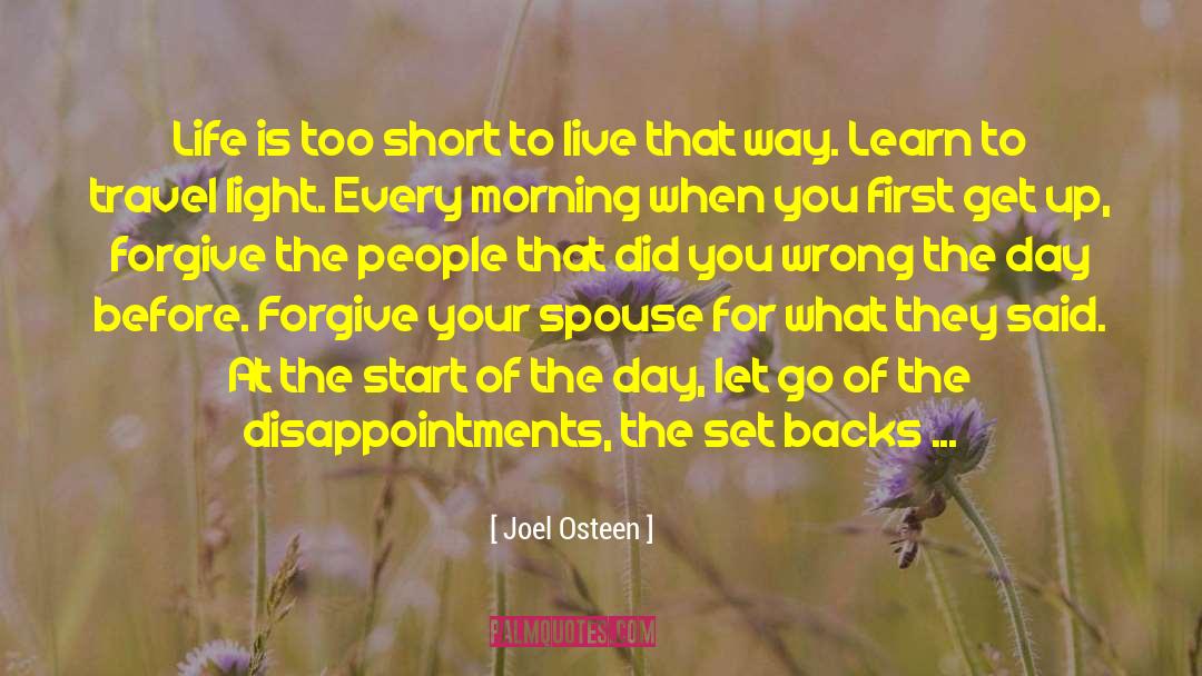 Travel Light quotes by Joel Osteen