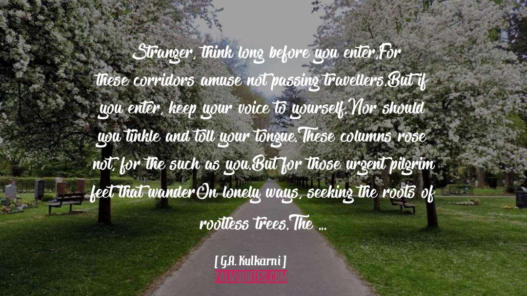 Travellers quotes by G.A. Kulkarni
