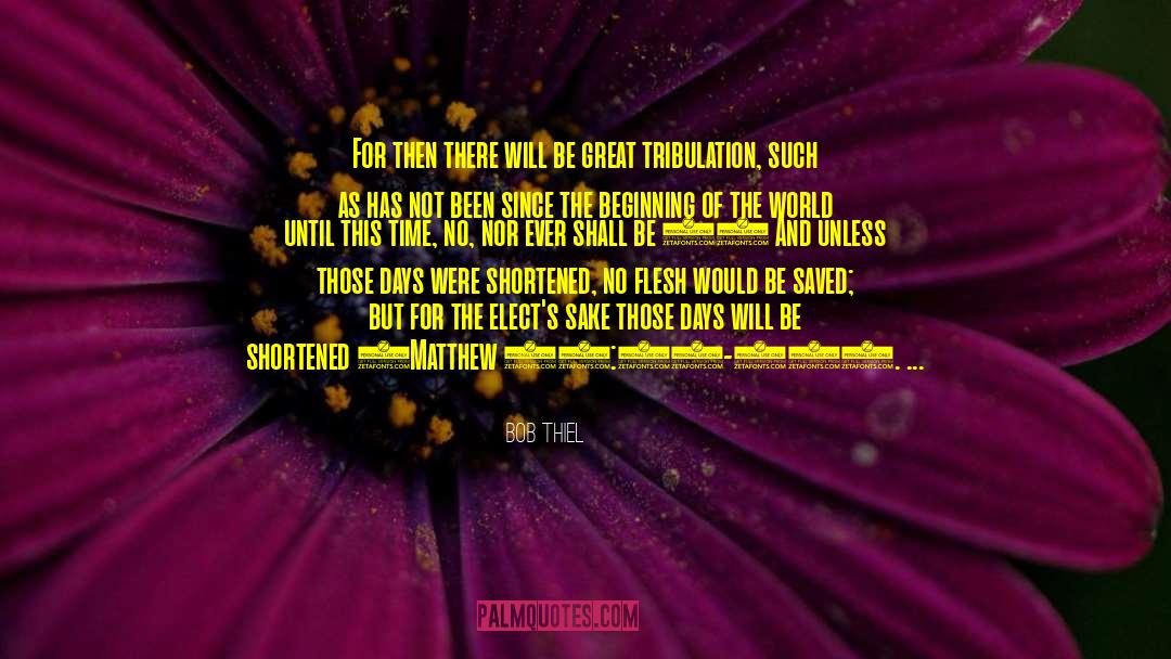 Tribulation quotes by Bob Thiel