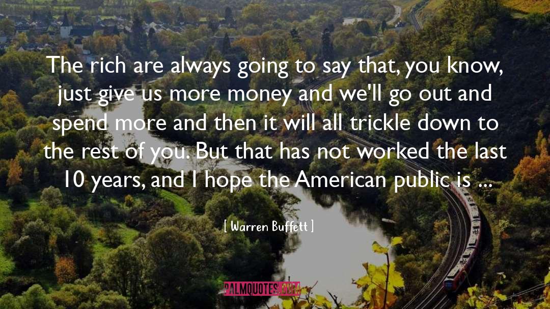 Trickle Down Economics quotes by Warren Buffett