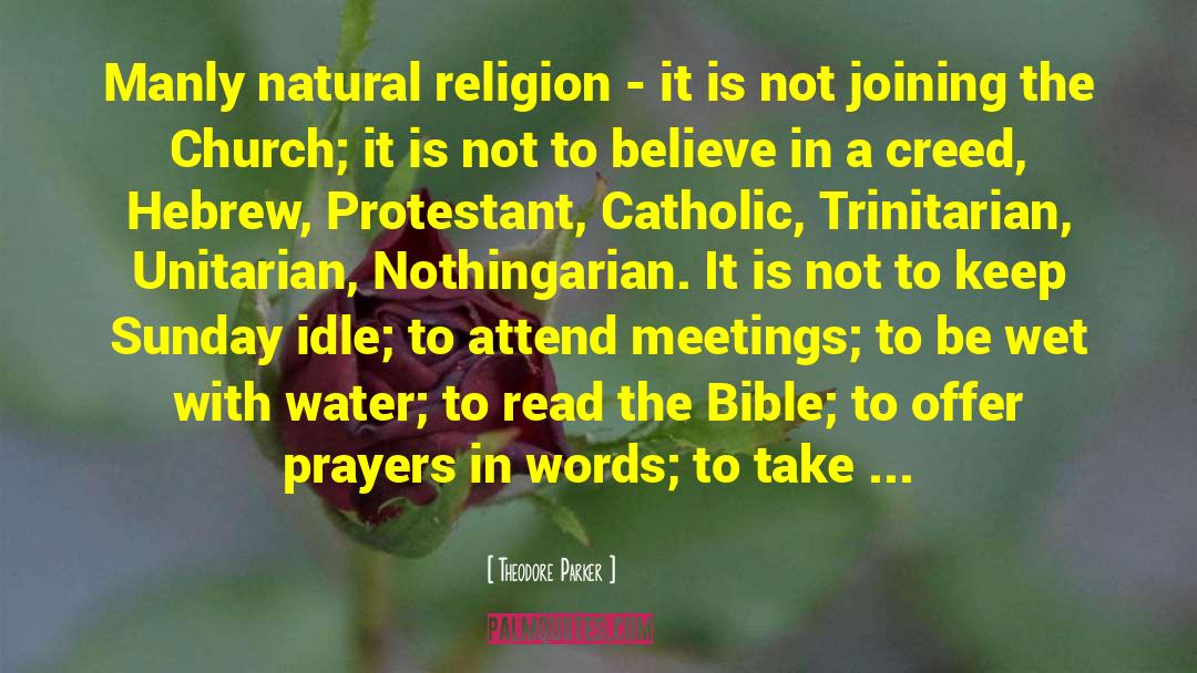 Trinitarian Bible Societies quotes by Theodore Parker