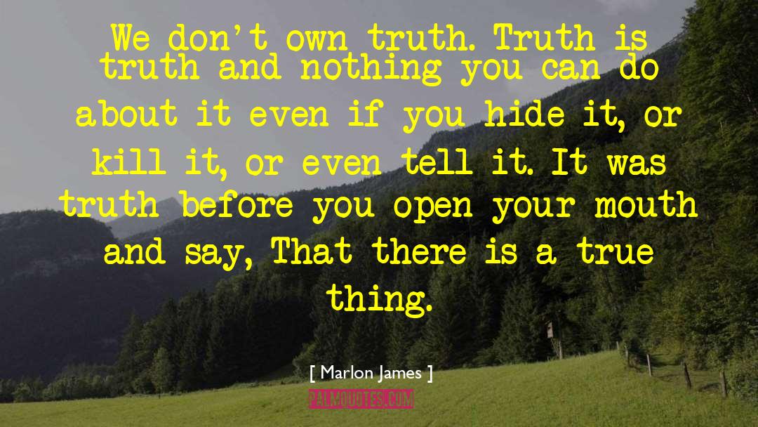 True And False quotes by Marlon James