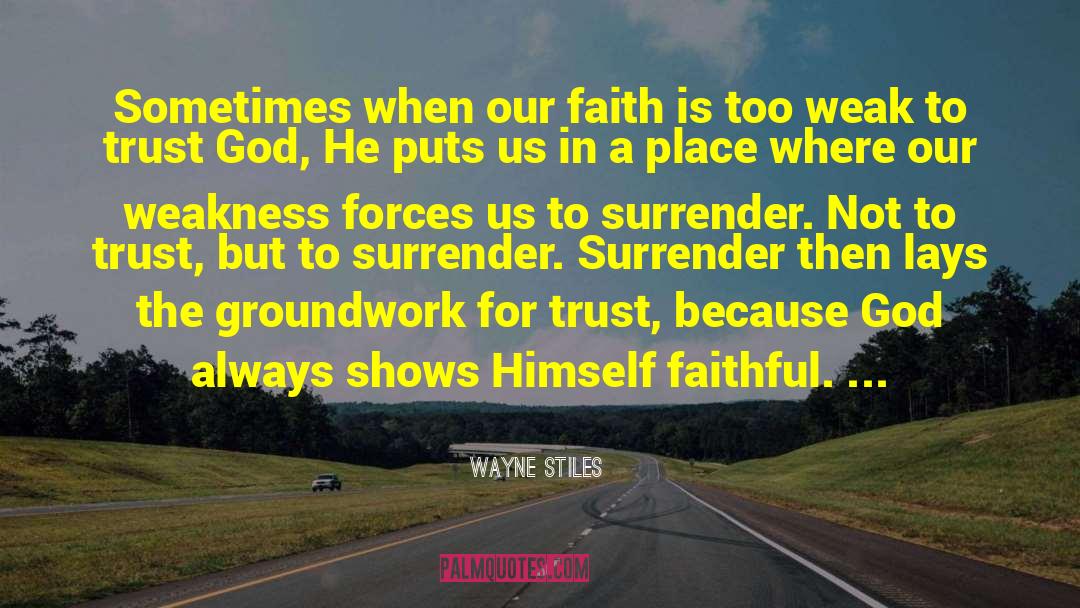 Trust God quotes by Wayne Stiles