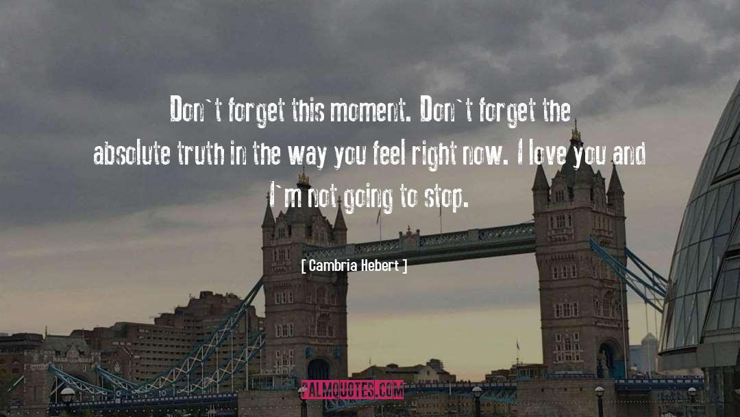 Truth Not Going To Worry quotes by Cambria Hebert