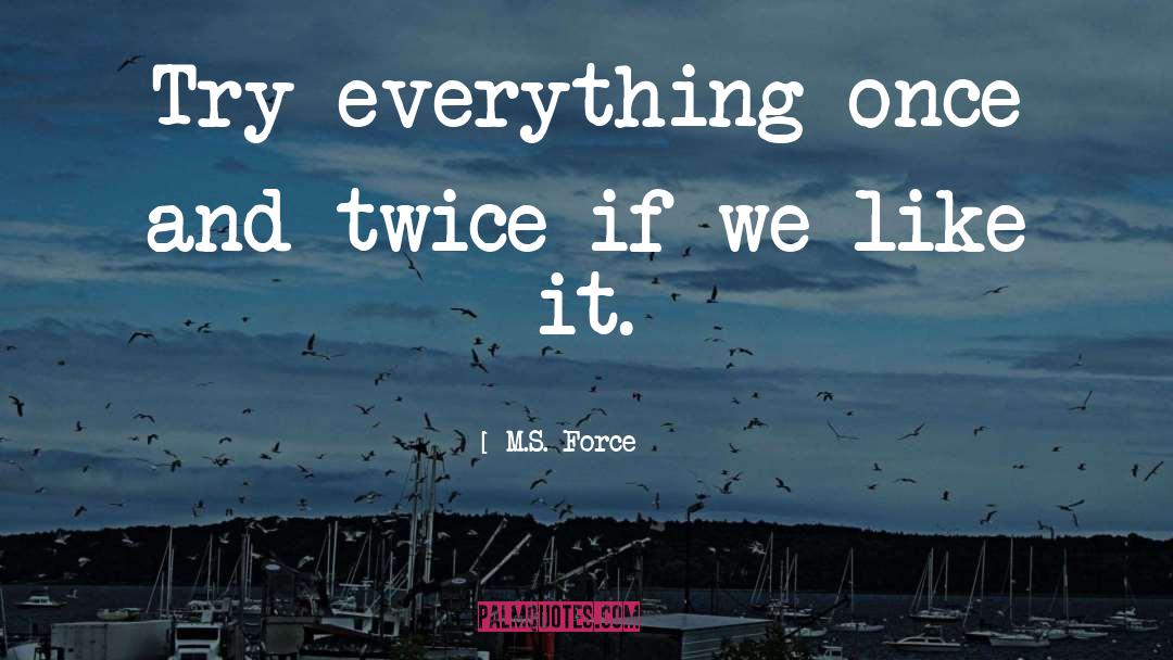 Try Everything quotes by M.S. Force