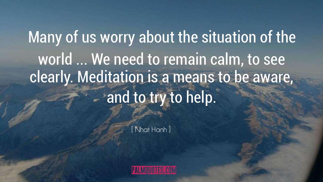 Trying To Calm Down quotes by Nhat Hanh