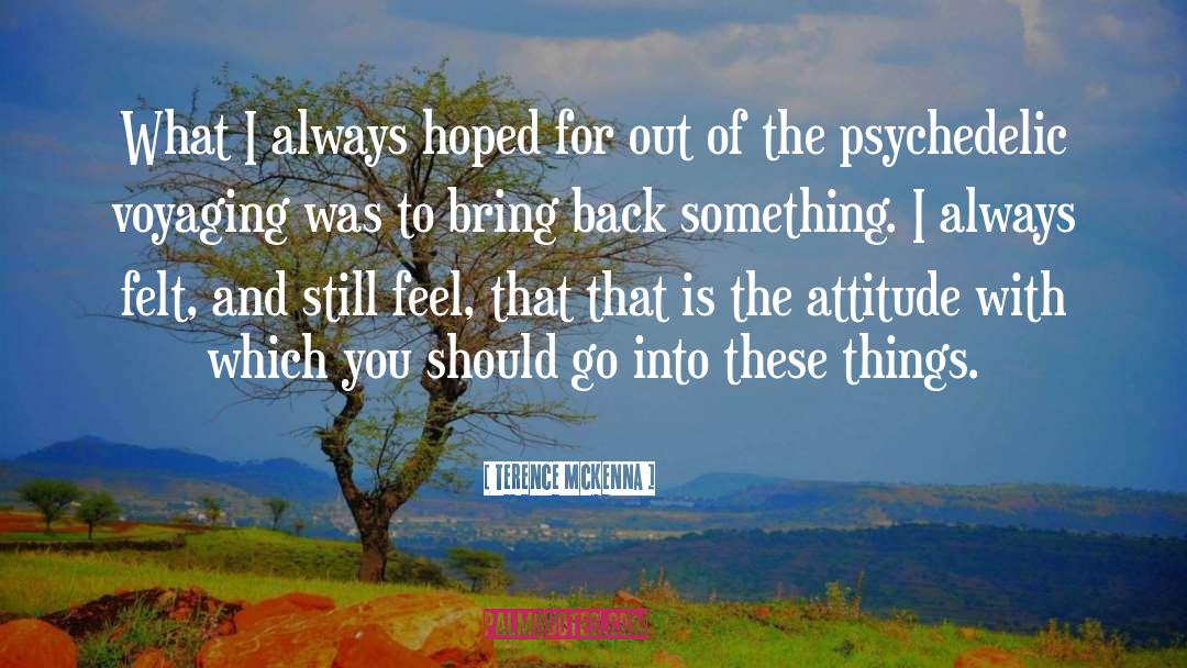 Tuf Voyaging quotes by Terence McKenna