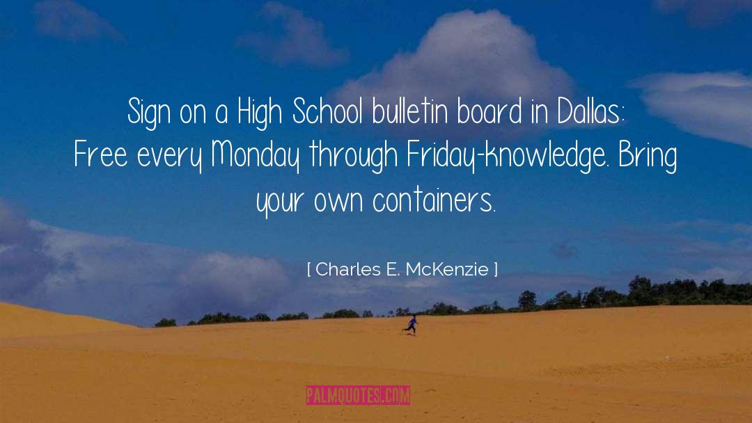 Turkey Bulletin Board quotes by Charles E. McKenzie